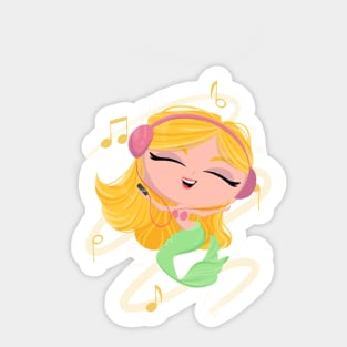 Music loving mermaid Sticker